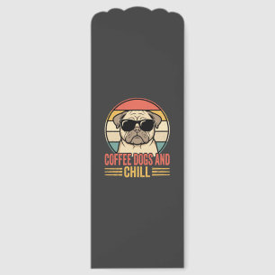 Coffee Dogs and Chill Retro Pug Bookmarks