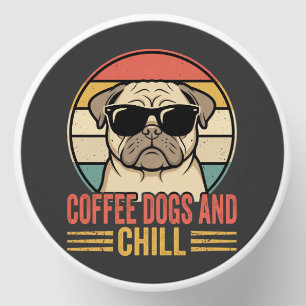 Coffee Dogs and Chill Retro Pug Mini Candle Favors