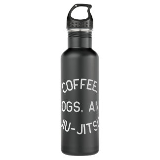 Coffee Dogs Jiu Jitsu Shirt for BJJ, Jujitsu Gift Stainless Steel Water Bottle