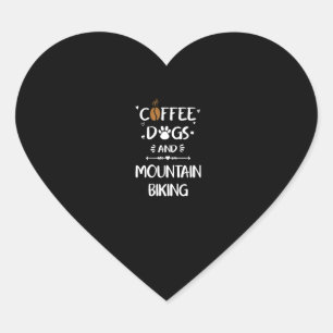 coffee dogs & mountain biking downhill bike heart sticker