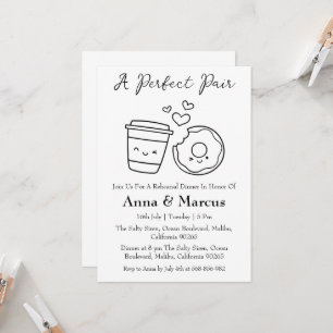 Coffee & Donut a perfect pair bridal dinner Invitation