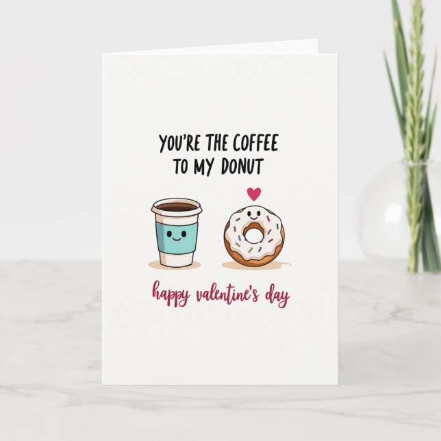 Coffee Donut Lovers Valentine Card (Front)