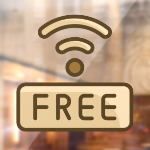 Coffee Donut Shop Free Wi-Fi Business Shop Window Cling