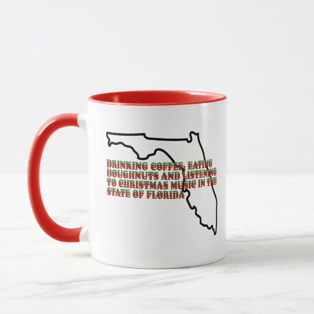 Coffee, Donuts and Christmas Music in Florida  Mug (Left)
