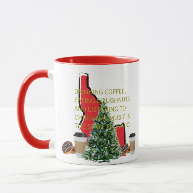 Coffee, Donuts and Christmas Music in Idaho Mug (Left)