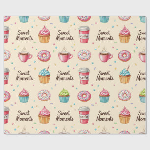 Coffee, donuts, and cupcakes by Natasha Us Wrapping Paper