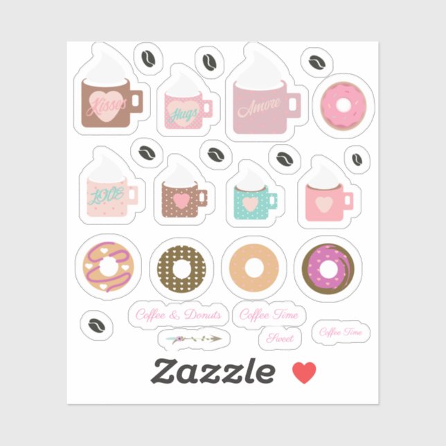 Coffee Donuts and More Campfire Planner Stickers (Sheet)