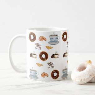 Coffee Donuts Mug Happy Birthday Mug