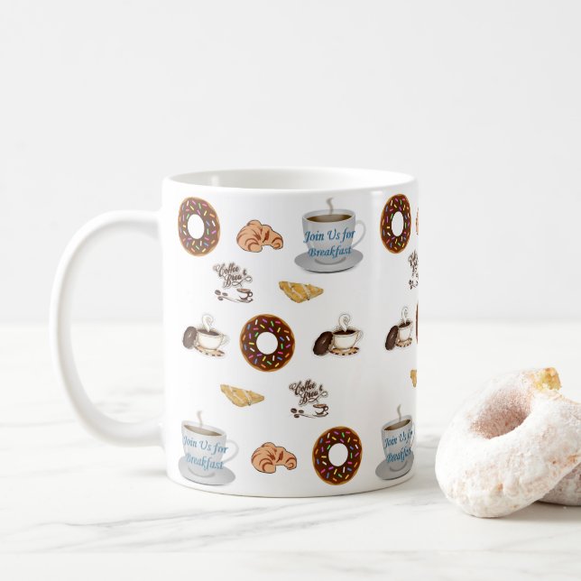Coffee Donuts Mug Happy Birthday Mug (With Donut)