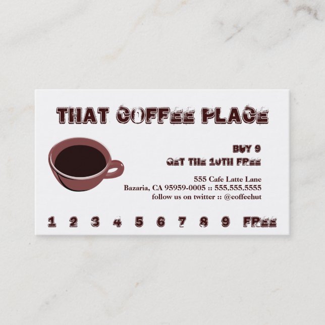 Coffee Drink Punch Card (Front)