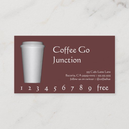Customizable Coffee Drink Punch / Loyalty Card Business Card Templates