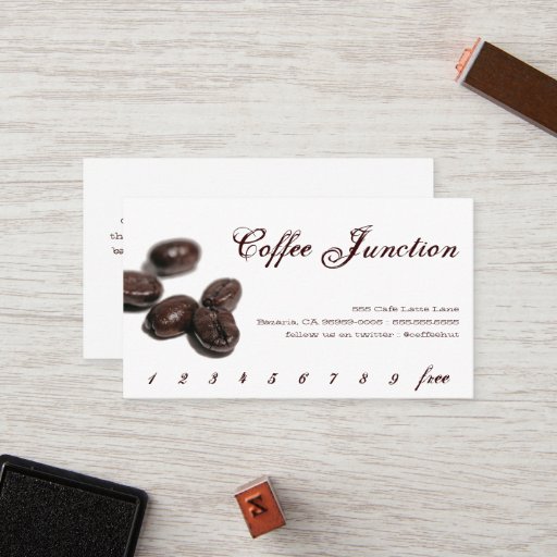Customizable Coffee Drink Punch / Loyalty Card Business Card Template