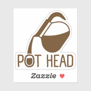 Coffee Drinker Pot Head Sticker
