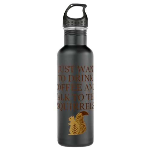 Coffee Drinker Squirrel Feeder Nature Lover Animal Stainless Steel Water Bottle