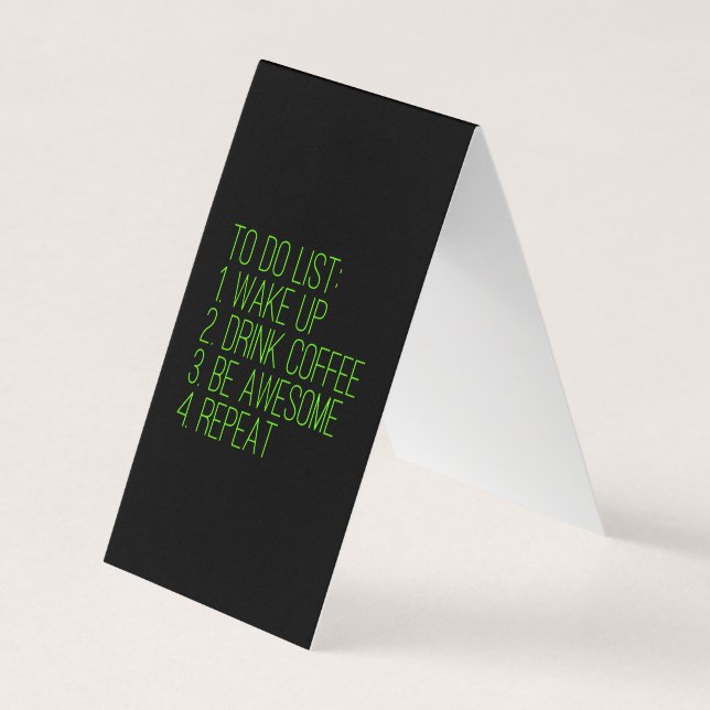 Coffee drinker to do list for caffeine lovers espr business card (Front)