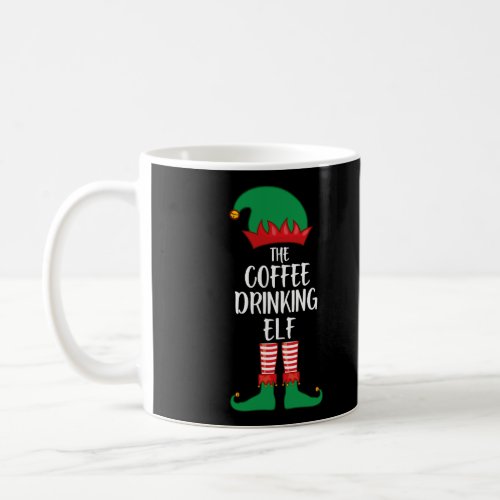 Coffee Drinking Elf Christmas Party Matching Famil Coffee Mug