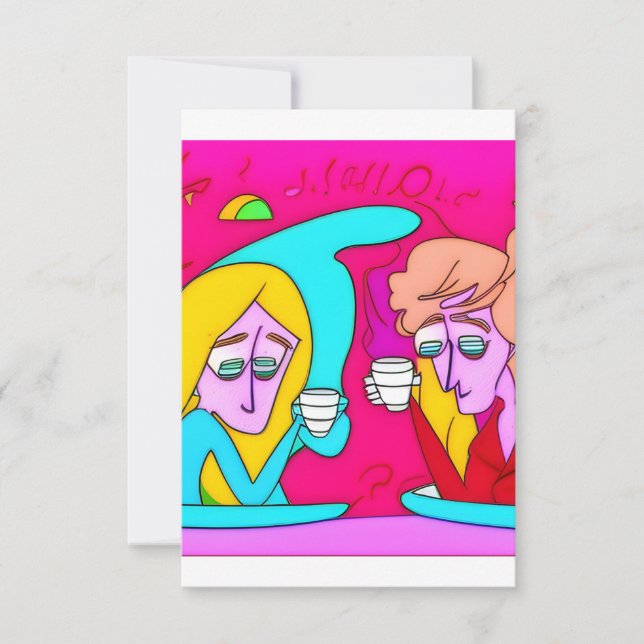 Coffee drinking friend thank you card (Front)