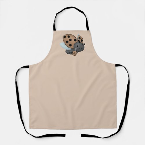 Coffee Drinking Ladybug Apron