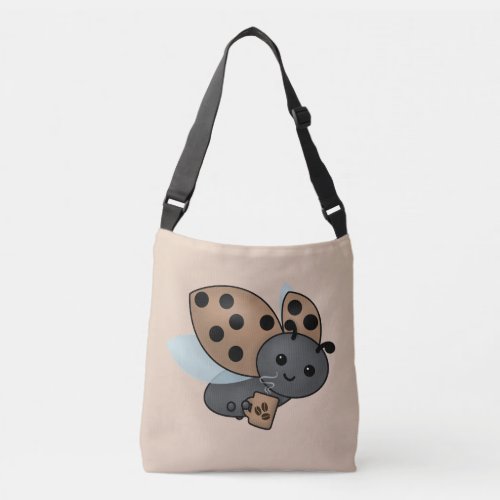 Coffee Drinking Ladybug Crossbody Bag