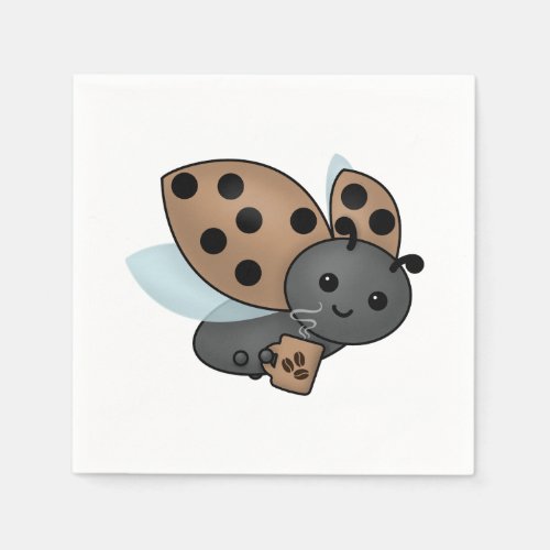 Coffee Drinking Ladybug Napkins