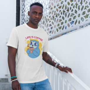 Coffee Drinking Sloth T-Shirt