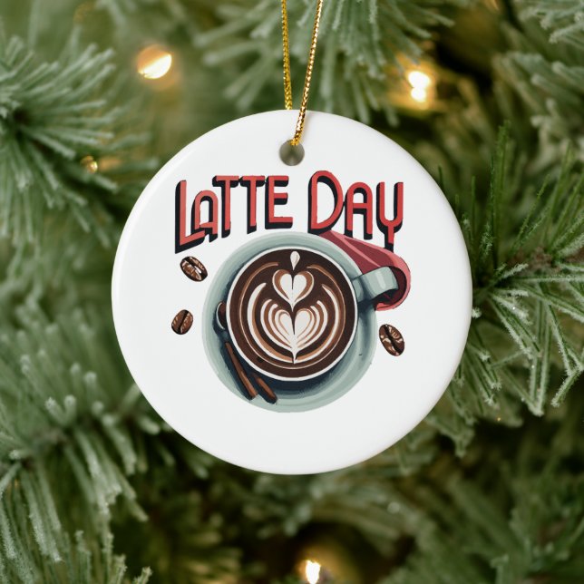 Coffee Drinks Ceramic Ornament (Tree)