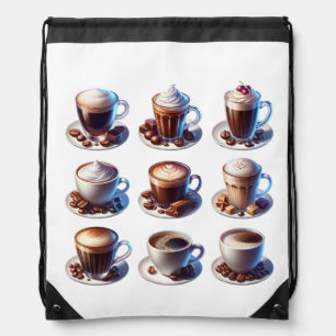 Coffee drinks For Coffee Lovers Drawstring Bag