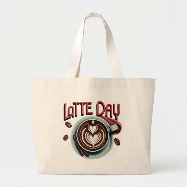 Coffee Drinks Large Tote Bag (Front)