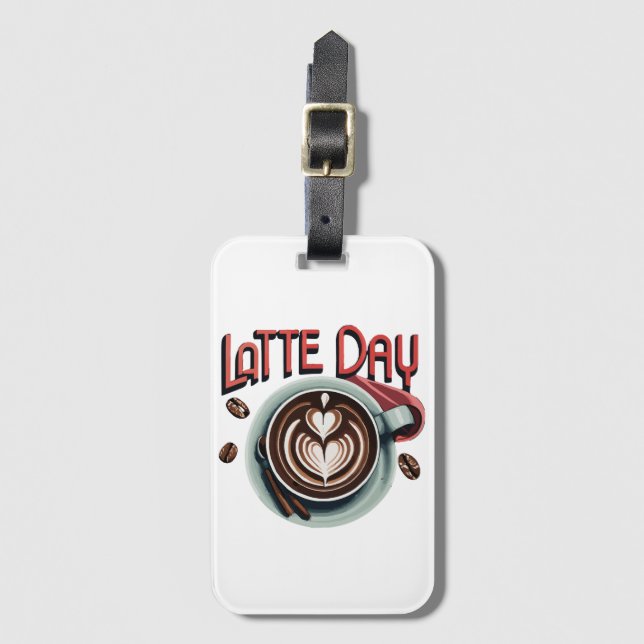 Coffee Drinks Luggage Tag (Front Vertical)