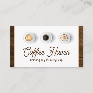 Coffee Drinks Top View   Wood Trim   Punch Card