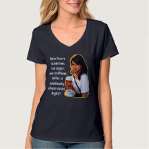 Coffee Elegance: Funny NY Resolution 2024 V Neck