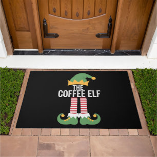 Coffee Elf Family Matching Group Christmas Doormat