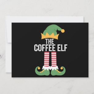 Coffee Elf Family Matching Group Christmas Holiday Card