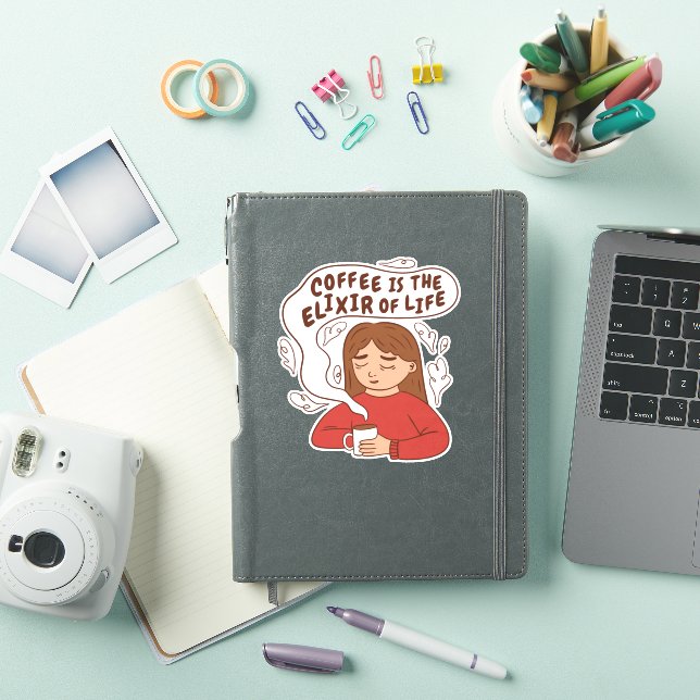 COFFEE ELIXIR QUOTE  STICKER (iPad Cover)