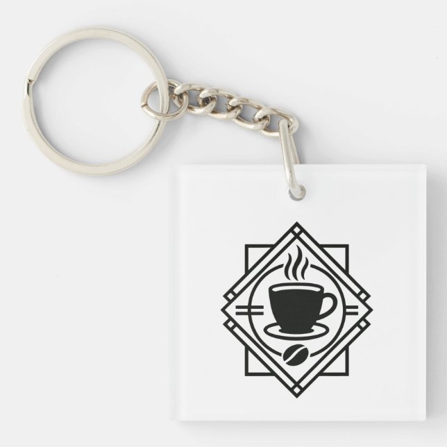 Coffee Emblem Keychain – Minimalist Café Logo (Front)