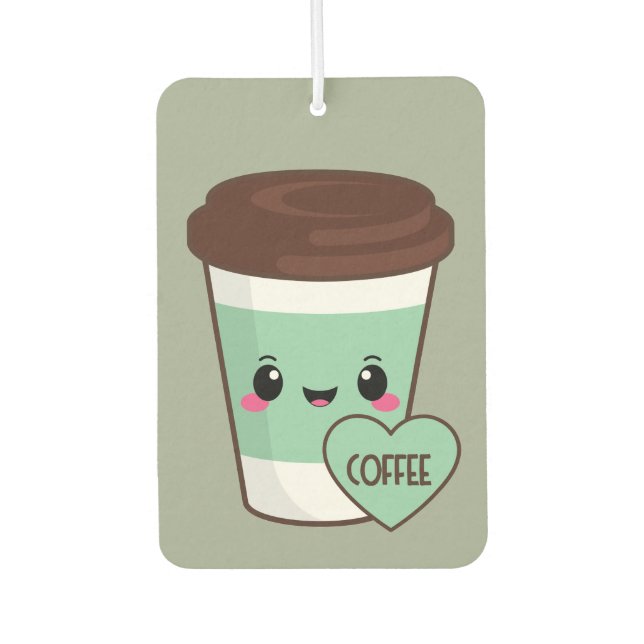 Coffee Emoji Lover Car Air Freshener (Front)