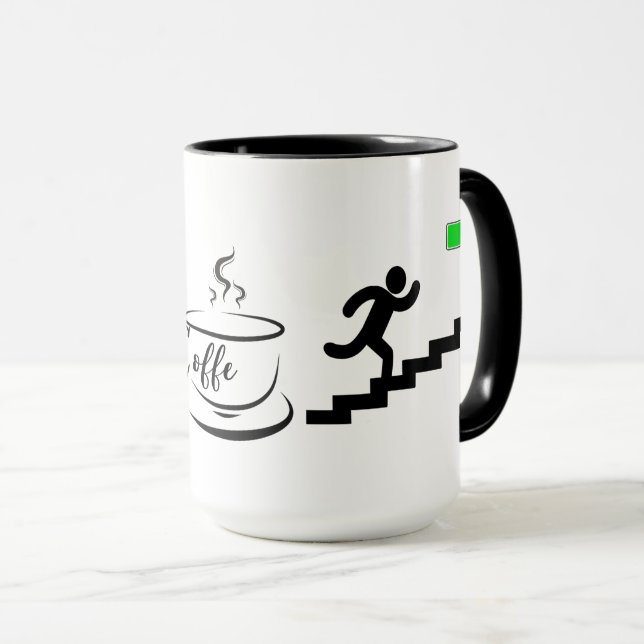 Coffee Energy Battery Level Design Mug (Front Right)