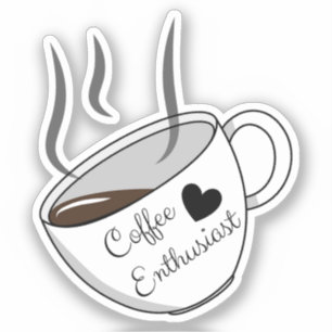 Coffee Enthusiast (Aesthetic Coffee Cup Lovers) Sticker