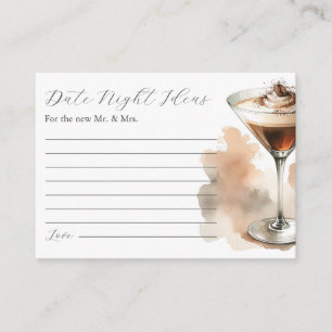 Coffee Espresso Date Night Ideas Bridal Shower Enclosure Card