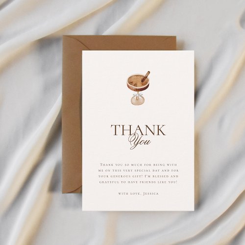 Coffee Espresso Love is Brewing Bridal Shower Thank You Card