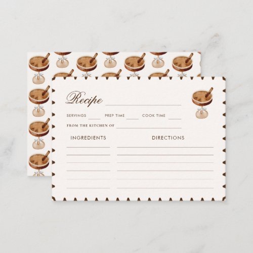 Coffee Espresso Recipe for the Bride Bridal Shower Enclosure Card
