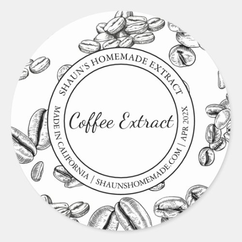 Coffee Extract Sketch Modern label