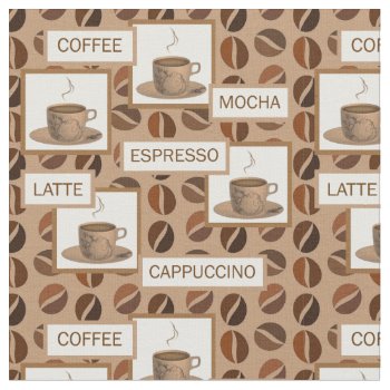 Coffee Fabric by KRStuff at Zazzle