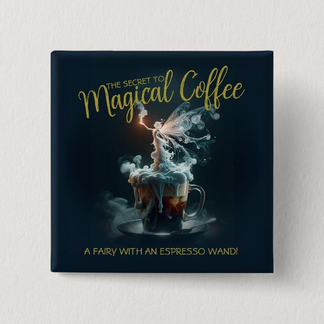 Coffee Fairy Badge Button (Front)