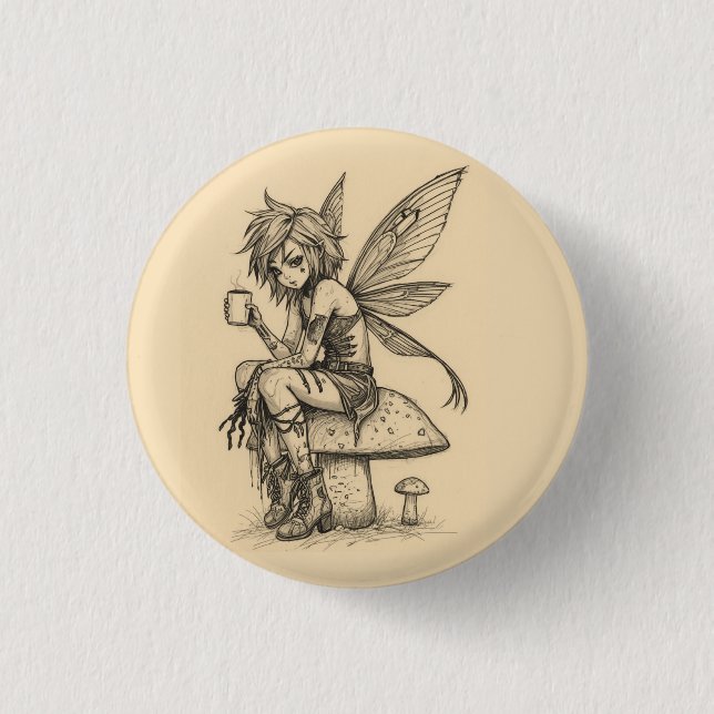 Coffee Fairy Button (Front)