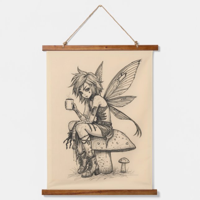Coffee Fairy Hanging Tapestry (Front)