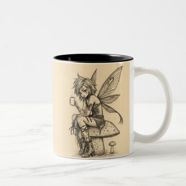 Coffee Fairy Two-Tone Coffee Mug (Right)