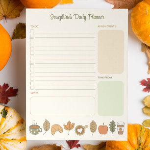 Coffee Fall Themed Daily To Do List Autumn Planner Notepad