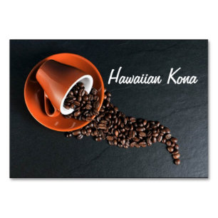 Coffee Fans Wedding Hawaiian Kona Table Number