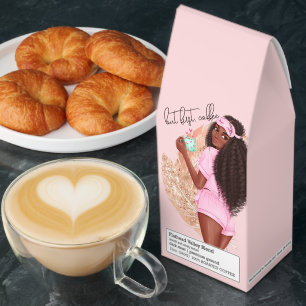 Coffee Faux Glitter Girl Hair Rose Pink    